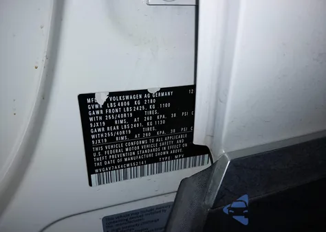 2012 Volkswagen Tiguan Sel from USA, damaged, VIN WVGAV7AX4CW552141